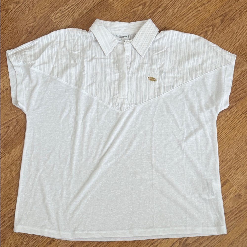 U.S. Polo Assn. White Short Sleeve Polo Tee